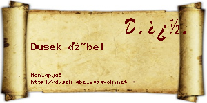 Dusek Ábel névjegykártya